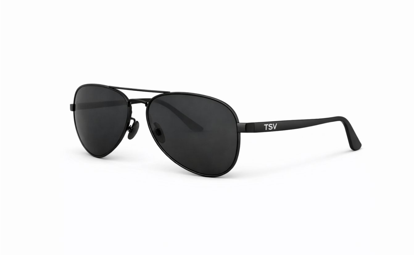 Sleek Aviator Black Frame with Black Lenses