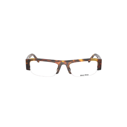 Miu Miu - Non Prescription Clear Square Tortoise Half Frame