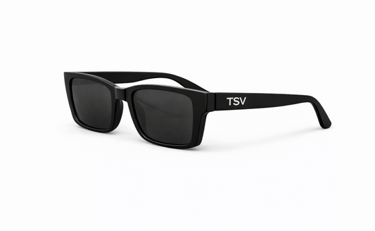 Black Rectangular Frame with Black Lenses