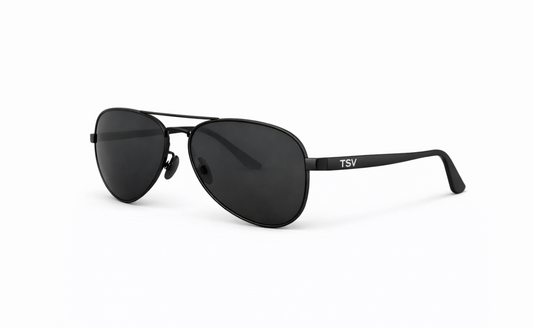 Sleek Aviator Black Frame with Black Lenses
